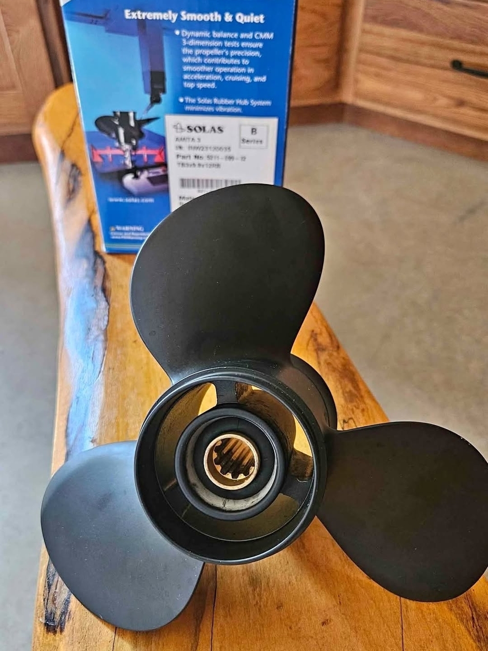 Black Boat Propeller — 3-Blade High-Performance 9.9x12